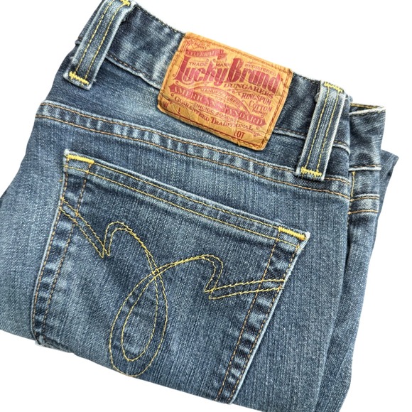 Lucky Brand Denim - Lucky Brand Lody Crop‎ Jeans Womens Size 4 27 Blue Denim 7WD1033 Dungarees 30x21
